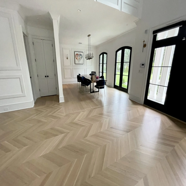 Unfinished Chevron Flooring