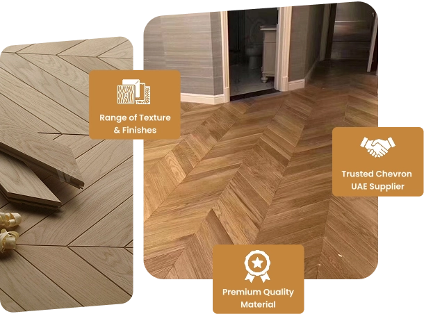 Premium chevron flooring in UAE.